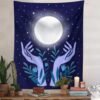 Moon Hand Tapestries Plant Starry Sky Aesthetic Tapestry Wall Hanging Living Room Bedroom Decorations