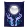 Moon Hand Tapestries Plant Starry Sky Aesthetic Tapestry Wall Hanging Living Room Bedroom Decorations