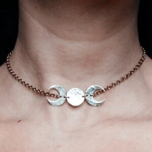 Moon Phase Choker Necklace Witch Jewellery Simple Moon Choker Minimalist Choker Wiccan Jewelry Pagan Girl Gift