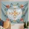 Moon Phase Flowers Tapestry Wall Hanging Moon Flower  Tapestrie  Home Decor