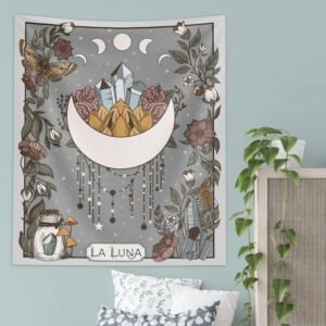 Moon-Phase-Tapestry-La-Luna-Wall-Hanging-Celestial-Moon-Phase-College-Tapestry-Witchy-Nature-Hanging-Wall Moon Phase Tapestry La Luna Wall Hanging Celestial Moon Phase College Tapestry Witchy Nature Hanging Wall Art Room Decor Wall Decor