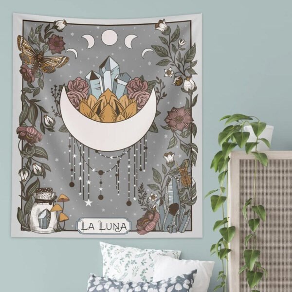 Moon Phase Tapestry La Luna Wall Hanging Celestial Moon Phase College Tapestry Witchy Nature Hanging Wall Art Room Decor  Wall Decor