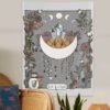 Moon Phase Tapestry La Luna Wall Hanging Celestial Moon Phase College Tapestry Witchy Nature Hanging Wall Art Room Decor  Wall Decor