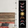 Moon Phase Tapestry Wall Hanging Flowers Moon Black and White Wall Art Tapestries for Bedroom Living Room Drom Home Decor