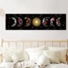 Moon Phase Tapestry Wall Hanging Flowers Moon Black and White Wall Art Tapestries for Bedroom Living Room Drom Home Decor