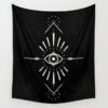 Moon Phase Tapestry Wall Hanging Stars Space Psychedelic Black and White Tapestry Sun Wall Tapestry for Bedroom Home Wall Decor