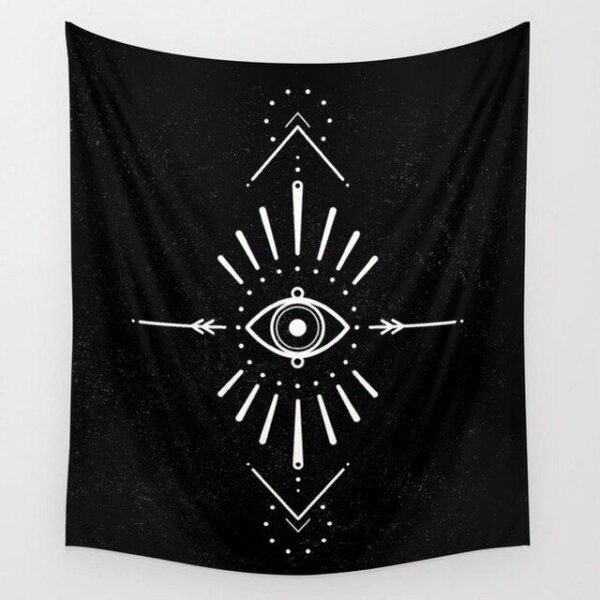 Moon Phase Tapestry Wall Hanging Stars Space Psychedelic Black and White Tapestry Sun Wall Tapestry for Bedroom Home Wall Decor