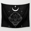 Moon Phase Tapestry Wall Hanging Stars Space Psychedelic Black and White Tapestry Sun Wall Tapestry for Bedroom Home Wall Decor