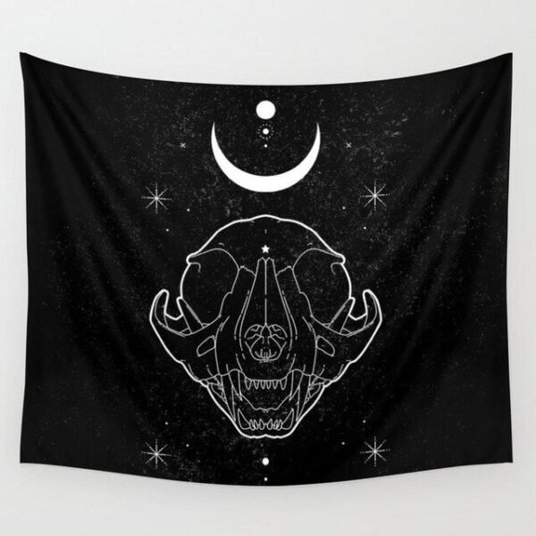 Moon Phase Tapestry Wall Hanging Stars Space Psychedelic Black and White Tapestry Sun Wall Tapestry for Bedroom Home Wall Decor