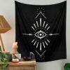 Moon Phase Tapestry Wall Hanging Stars Space Psychedelic Black and White Tapestry Sun Wall Tapestry for Bedroom Home Wall Decor
