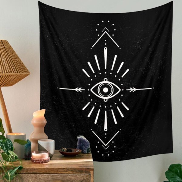 Moon Phase Tapestry Wall Hanging Stars Space Psychedelic Black and White Tapestry Sun Wall Tapestry for Bedroom Home Wall Decor