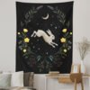 Moon Rabbit Tapestry Wall Hanging Hand Hippie Floral Witchcraft Decor Tapestries Indian Boho Mandala Wall Carpet Blanket