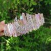 Moon  Raw crystal crown hairpin  wedding  witchcarft accessories princess bridesmaid gift