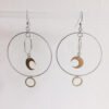 Moon Shower Earrings Drop Geometric Crescent Phase Hippie Statement Witchy Jewelry Punk Fashion Novelty