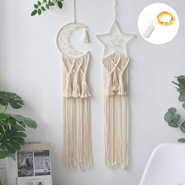 Moon Star Sun Macrame Wall Hanging Wall Tapestry  Boho Wall  Decor Macrame Deco Pared Handmade Kids Girls Room Decoration Gift  Wall Decor