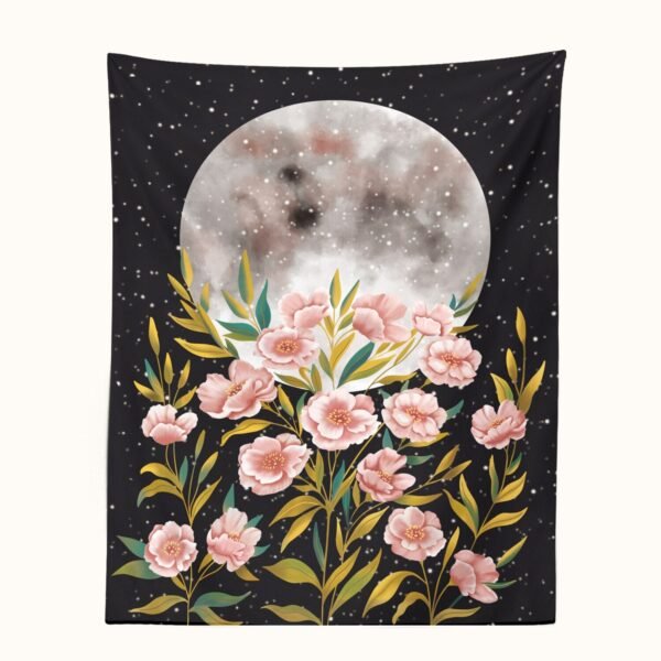 Moon Starry Tapestry Flower Wall Hanging Bedroom Dorm Tapestries Wall Art Home Decoration Accessories