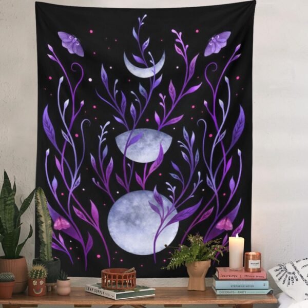 Moon Starry Tapestry Flower Wall Hanging Room Psychedelic Butterfly Carpet Dorm Tapestries Art Home Decoration Accessories