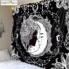 Moon Tapestry Wall Hanging Astrology Divination The Goddess Of Flowers And The Tarot Card Bedspread Beach Mat