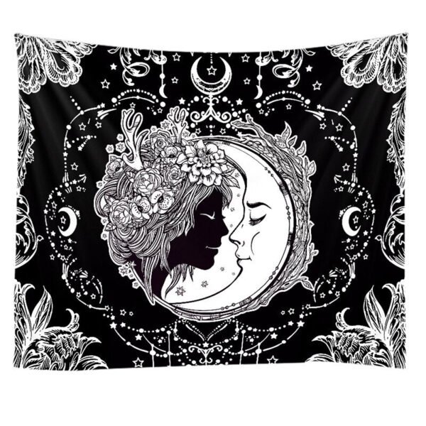 Moon Tapestry Wall Hanging Astrology Divination The Goddess Of Flowers And The Tarot Card Bedspread Beach Mat