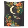 Moon Tapestry Wall Hanging Bohemian Gypsy Psychedelic Tapiz Black Sun Witchcraft Divination Tapestry Butterfly Decor