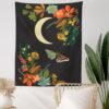 Moon Tapestry Wall Hanging Bohemian Gypsy Psychedelic Tapiz Black Sun Witchcraft Divination Tapestry Butterfly Decor