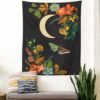 Moon Tapestry Wall Hanging Bohemian Gypsy Psychedelic Tapiz Black Sun Witchcraft Divination Tapestry Butterfly Decor