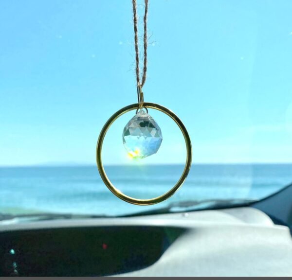 Moon crystal Crystal sun catcher prism sun catcher rear view mirror sun catcher car charm home decor crystal Quartz Gift