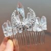 Moon crystal hair comb natural crystal diy moon raw crystal crown headband Wicca accessories witch wedding party birthday gift