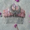 Moon crystal hair comb natural crystal diy moon raw crystal crown headband Wicca accessories witch wedding party birthday gift