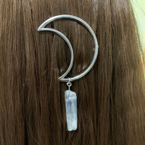 Moon hairpin stars pearls witchcraft accessories natural raw crystal hairpin accessories hair hairpin witch gothic bridal gifts