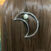Moon hairpin stars pearls witchcraft accessories natural raw crystal hairpin accessories hair hairpin witch gothic bridal gifts