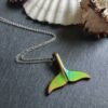 Multicolor Psychedelic Mermaid Tail Necklace Whale Tail Pendant Cute Animal