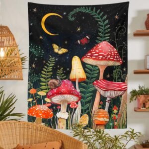 Mushroom-Tapestry-Moon-and-Star-Tapestry-Boho-Vertical-Tapestry-Aesthetic-tapestries-Wall-Hanging-for-Bedroom Mushroom Tapestry Moon and Star Tapestry Boho Vertical Tapestry Aesthetic tapestries Wall Hanging for Bedroom