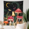 Mushroom Tapestry Moon and Star Tapestry Boho Vertical Tapestry Aesthetic tapestries Wall Hanging for Bedroom