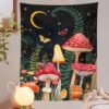 Mushroom Tapestry Moon and Star Tapestry Boho Vertical Tapestry Aesthetic tapestries Wall Hanging for Bedroom