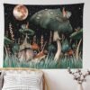 Mushroom Tapestry Moon and Stars Tapestry Snail Tapestry Fantasy Plants and Leaves Tapestry Wall Hanging for Room