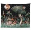 Mushroom Tapestry Moon and Stars Tapestry Snail Tapestry Fantasy Plants and Leaves Tapestry Wall Hanging for Room