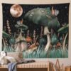 Mushroom Tapestry Moon and Stars Tapestry Snail Tapestry Fantasy Plants and Leaves Tapestry Wall Hanging for Room