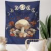 Mushroom Tapestry Wall Hanging Moon Phase Tapestry Boho Vertical Tapestry Aesthetic Tapestries for Bedroom Living Room Decor