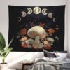 Mushroom Tapestry Wall Hanging Moon Phase Tapestry Boho Vertical Tapestry Aesthetic Tapestries for Bedroom Living Room Decor