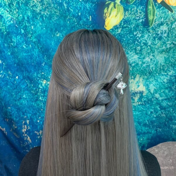 Mushroom wood hairpin handmade crystal hairpin hairpin comb crystal hair ornament BOHO wedding gift FZ-04