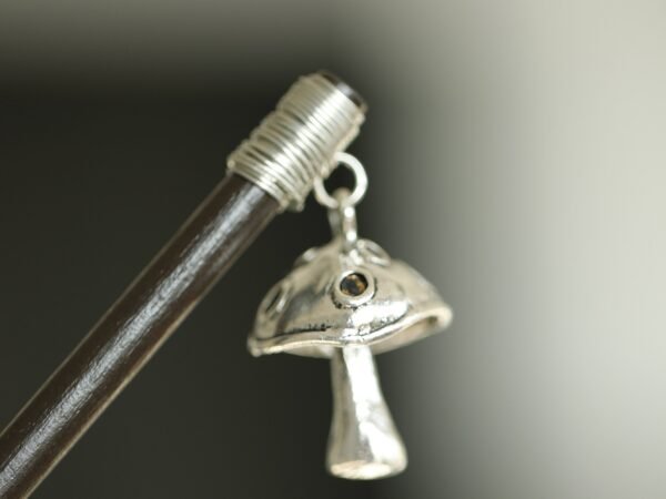 Mushroom wood hairpin handmade crystal hairpin hairpin comb crystal hair ornament BOHO wedding gift FZ-04