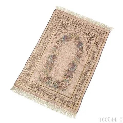 Muslim Floor Rug Ramadan Worship Blanket Chenille Prayer Mat With Tassel Sajadah 100x70cm