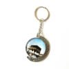Muslim Keychain Ramadan Style Key Ring Islam Kaaba Crystal Key Chain