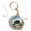 Muslim Keychain Ramadan Style Key Ring Islam Kaaba Crystal Key Chain