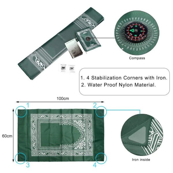 Muslim Prayer Mat Portabe Islamism Rug With Islam Carpet Islamic Church Utensils Worship Eid Blanket Home Decoration Non-Slip