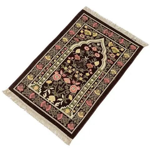 Muslim Worship Rug Chenille Blanket Islamic Mat Prayer Home Decor Portable Carpet Church Utensils