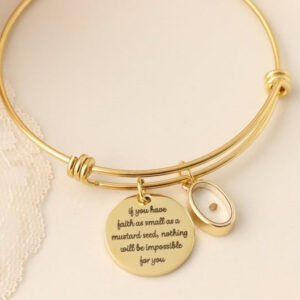Mustard Seed Bracelet - Inspirational Christian Gift - Matthew 17:20 Bracelet- Faith As Small As A Mustard Seed Gift