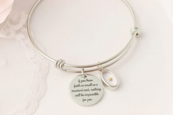 Mustard Seed Bracelet - Inspirational Christian Gift - Matthew 17:20 Bracelet- Faith As Small As A Mustard Seed Gift