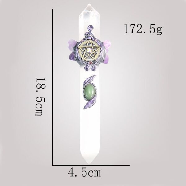 Muy Bien Healing Quartz Crystal Wicca Magic Scepter Natural Obsidian Double Point Stick Divination Energy Gemstone Home Decor